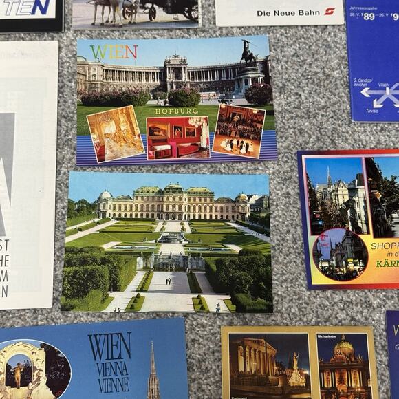 Vintage 90s Austrian Travel Paper Ephemera Postcards Tickets Map Brochure Vienna - Picture 6 of 16
